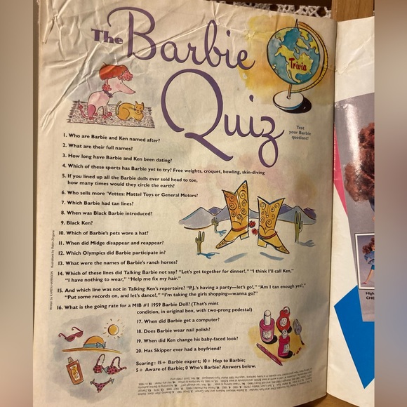 SOLD - Barbie 30th Anniversary Magazine - Winter 1990 - Photos, Features - Picture 13 of 16